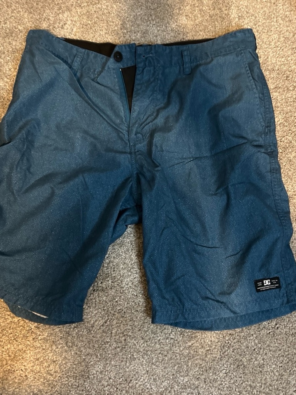 DC Men’s Blue Textured Flat-Front Shorts